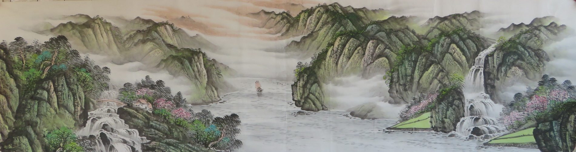 源远流长山水画国画装饰画手绘小丈二客厅挂画风水字画HL9051503