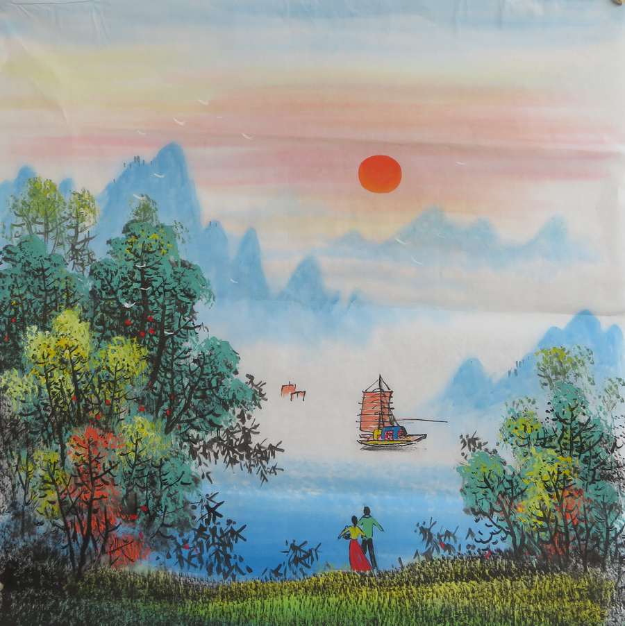 水墨国画山水鸿运当头客厅字画装饰挂画四尺斗方手绘特HG2030829