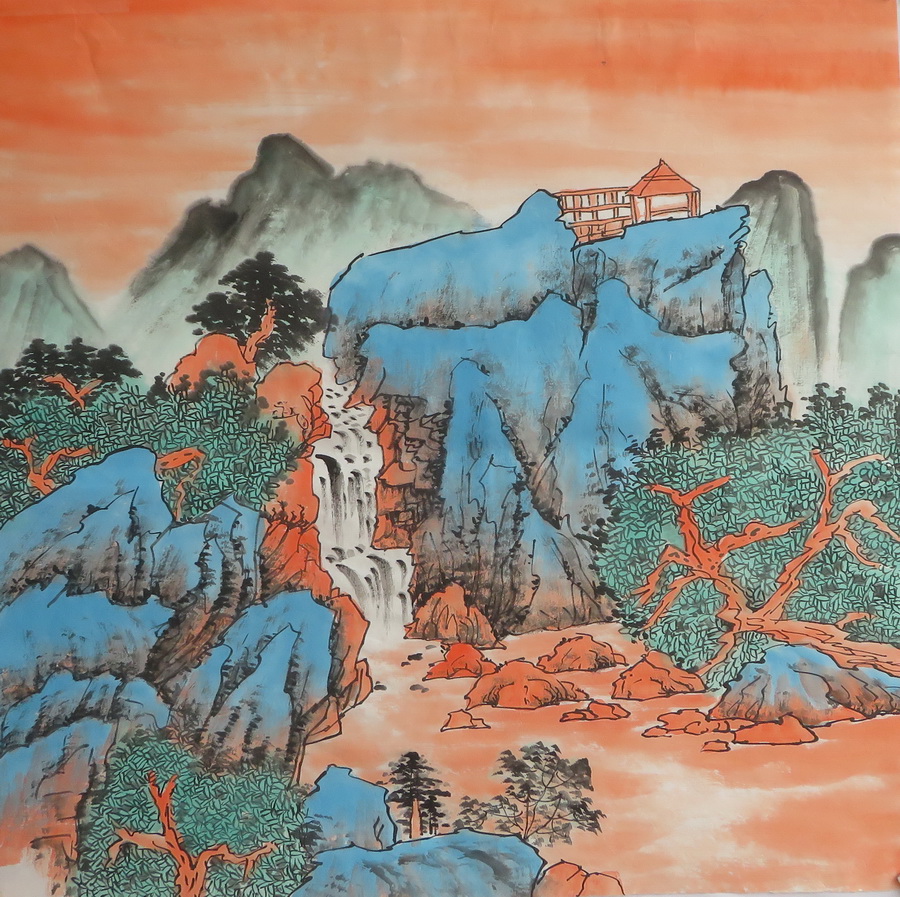 宝墨轩手绘水墨国画山水画作品装饰画客厅字画四尺斗方HA9102013