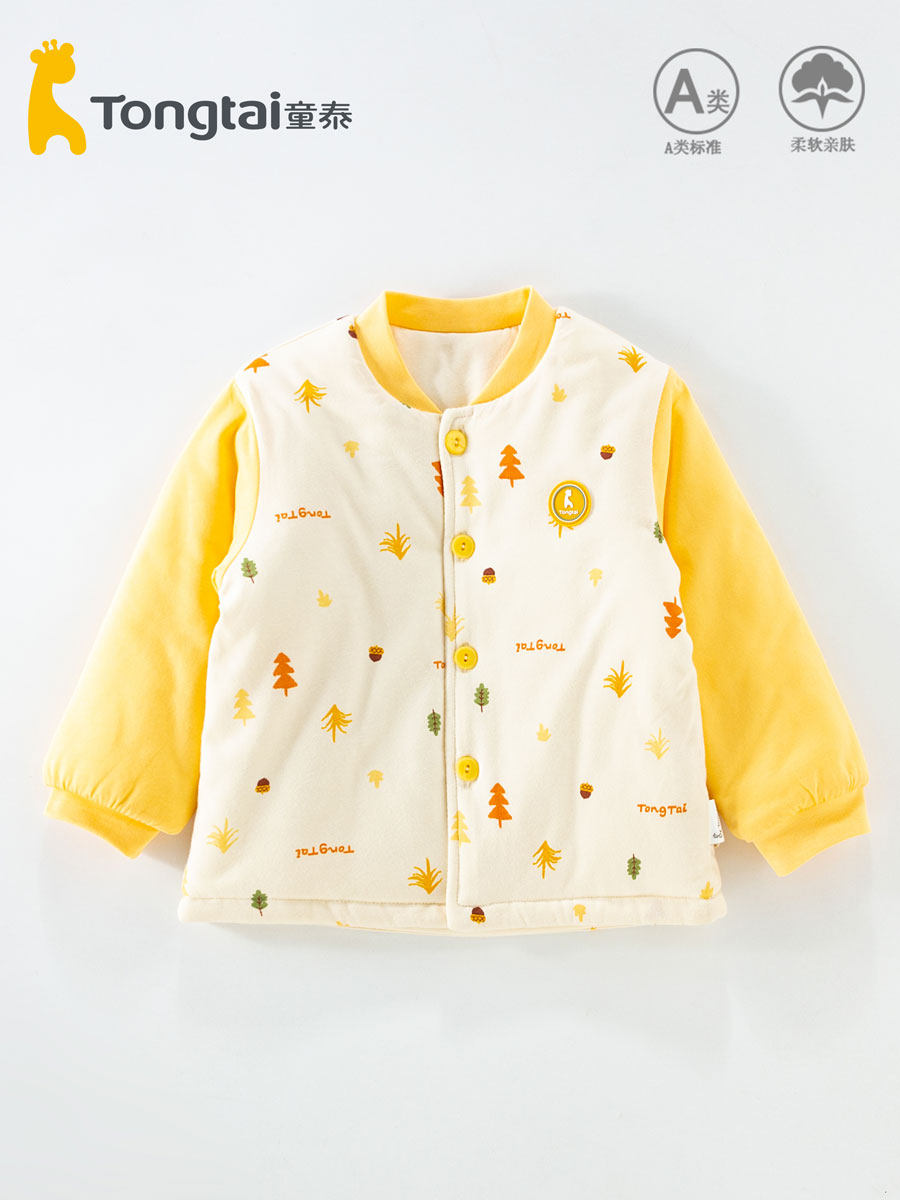 TONGTAI 베이비 싱글 피스 코튼 코트 남성 겨울 베이비 코튼 자켓 얇은 코튼 가디건 아동 코튼 탑 여성 따뜻한 내부 라이너