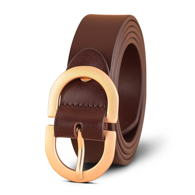 纯牛皮女百搭真皮合金牛仔皮带