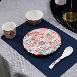 酒店餐具摆台套装碗碟盘私人会所新中式碗筷饭店餐厅会所包厢招待