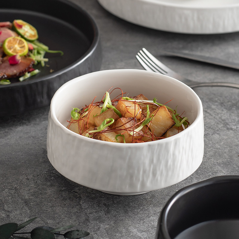 岩石纹陶瓷面碗简约磨砂好看日式米饭碗家用商用汤碗盘子创意餐具,餐饮具,盘,淘宝优惠券,粉丝福利购,淘宝优惠卷