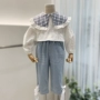 Áo sơ mi trẻ em nữ tay dài thu đông 2019 mới lớn ve áo thời trang Hàn Quốc quần denim phù hợp với thủy triều - Áo sơ mi áo sơ mi trẻ em giá tốt