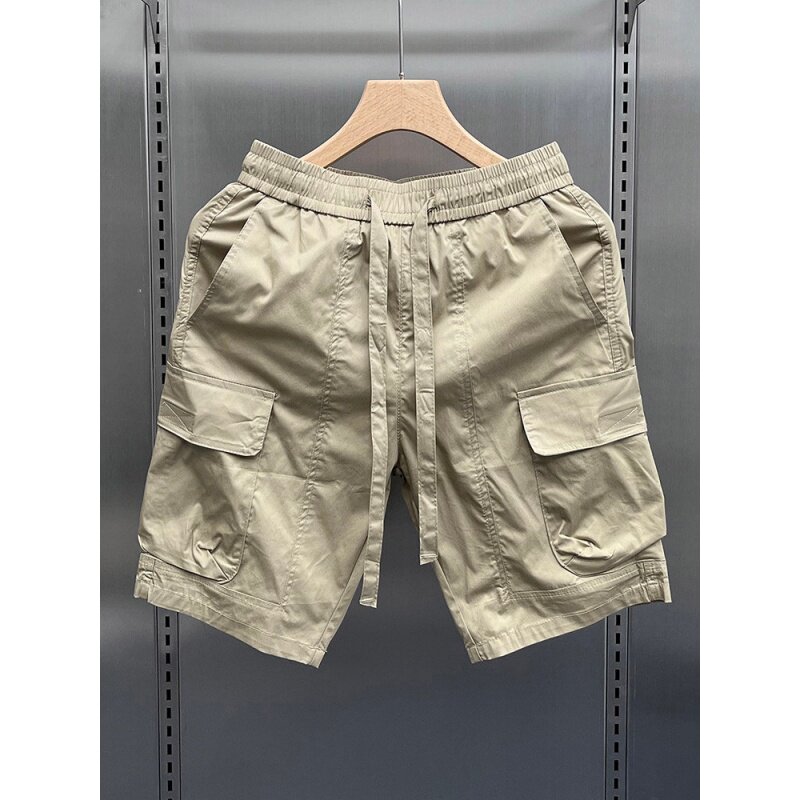 夏季薄款凉感速干短裤宽松工装大口袋五分裤男美式休闲户外中裤子