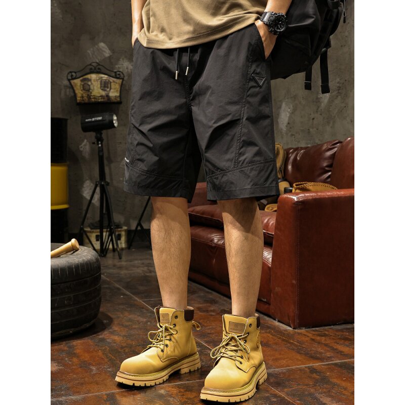 美式速干工装短裤男士夏季机能多口袋宽松五分裤潮牌运动休闲中裤