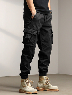 男春秋季 哈伦宽松束脚休闲裤 秋冬款 美式 潮牌长裤 裤 男士 子 加绒工装