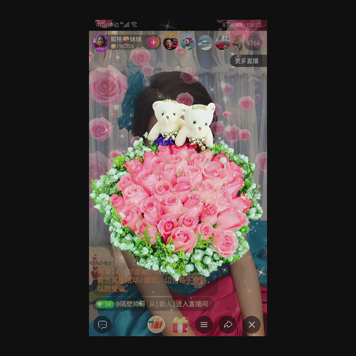 手捧花手机直播间礼物 svga 动画视频制作 ae玫瑰花素材礼物 app