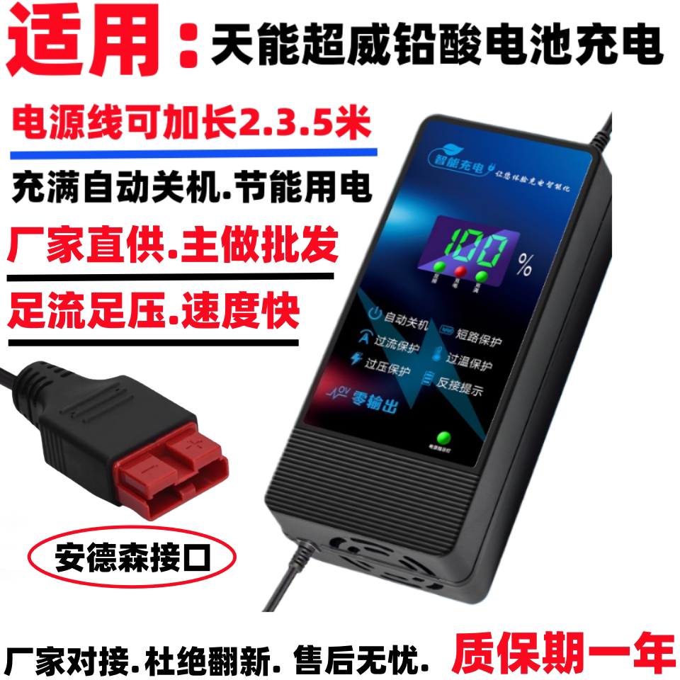 适用电动玩具车户外电源电子设备电池充器安德森接口用12v24伏36V