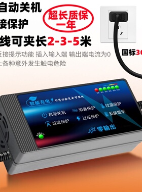 电动车电池电瓶智能充电器48V60v72V84V96伏自动关机适用天能超威