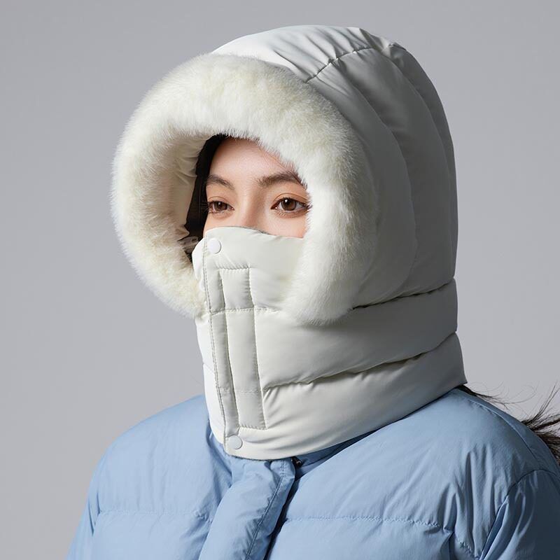 防寒雷锋帽男秋冬女帽加绒厚围脖一体面罩女骑车电动车保暖棉帽子