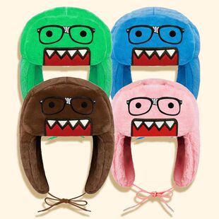 欧美跨境2024秋冬潮流新品多摩君卡通护刺绣耳保暖帽子防寒雷锋帽