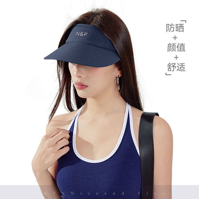 N&F夏季UPF50+防晒空顶帽女大帽檐透气遮阳帽运动冰丝太阳帽批发