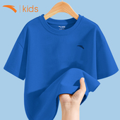 男童夏季 新款 吸汗透气童装 安踏纯棉短袖 t恤中大童潮流百搭运动衫