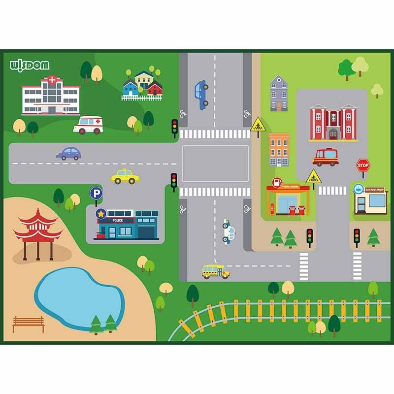城市主题地毯宝宝爬行垫婴儿地垫幼儿园儿童益智启蒙卡通家用防滑