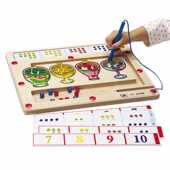 磁性钻石分类板儿童玩具磁性计数运算颜色分类磁笔走珠移位游戏