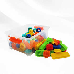 幼儿早教软体齿形积木拼装拼插刺猬鬃毛积木幼儿园儿童益智玩具