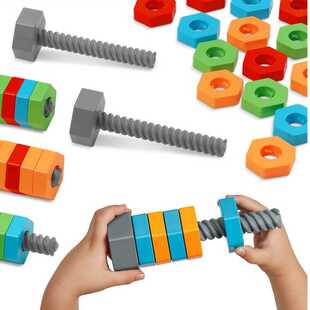 幼儿童生活技能大方块手眼协调自理训练布偶精细动作穿线练习字母