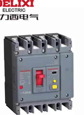 德力西CDM3LS-125S/4300漏电断路器4P63A100A125A塑壳开关漏保80A