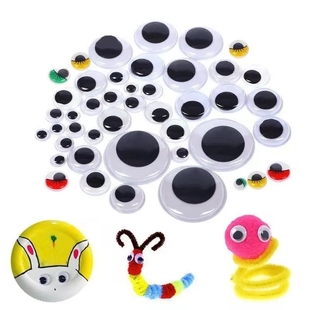 小红书黑白活动眼睛贴幼儿手工DIY材料动物眼珠眼球粘土毛根配件