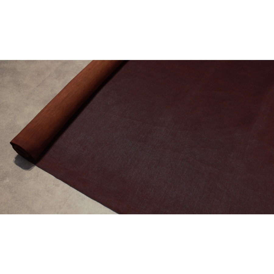 紫檀色红云纱丝麻缎老料古朴红莨23姆米重磅真丝面料服装丝绸布料