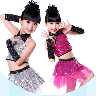 儿童演出服亮片公主裙蓬蓬纱裙男女童幼儿园爵士舞蹈六一表演服装