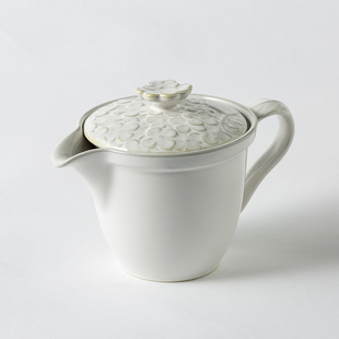 日本进口美浓烧陶瓷茶壶AITO浮雕花藤系列咖啡壶咖啡杯蛋糕点心盘