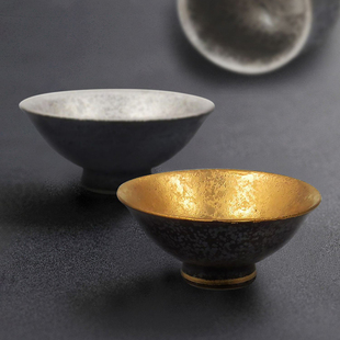 有田烧陶悦窑金银天目清酒杯白酒杯功夫小茶杯闻香品茗杯