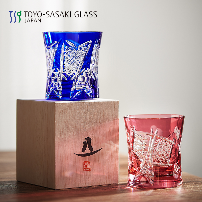 日本正品 东洋佐佐木 纯手工水晶玻璃杯江户切子洋酒杯威士忌杯