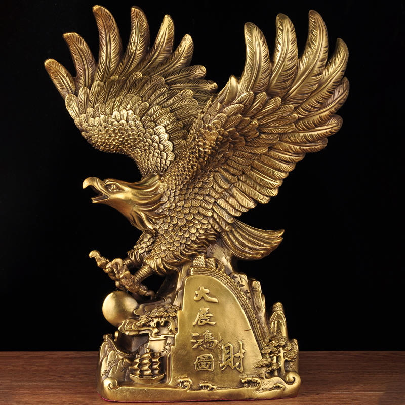 黄铜大展宏图老鹰摆件工艺品家居