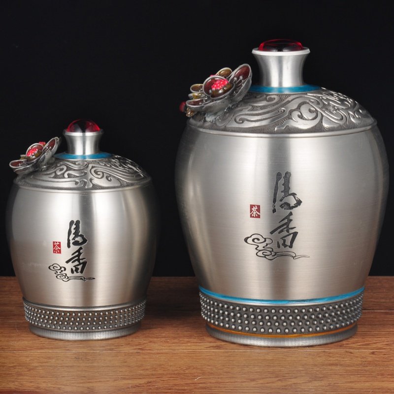 珐琅彩纯锡茶叶罐摆件锡制茶罐防潮密封罐高档精品锡罐商务礼品,家居饰品,桌面摆件,淘宝优惠券,粉丝福利购,淘宝优惠卷