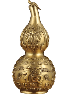 黄铜博古架办公室桌面葫芦摆件