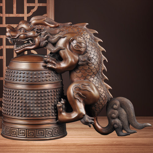 紫铜蒲牢摆件龙生九子风水