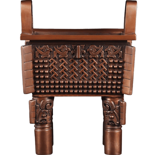 紫铜父戊方鼎摆件鼎盛千秋诚信一言九鼎铜鼎家居客厅玄关装饰品