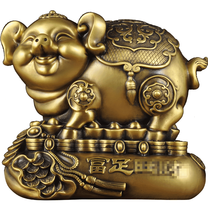 黄铜猪摆件净艺坊客厅玄关