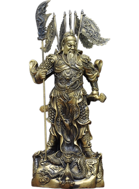 全铜降龙关公摆件关二爷武财神工艺品家用供奉店铺开业商务礼品