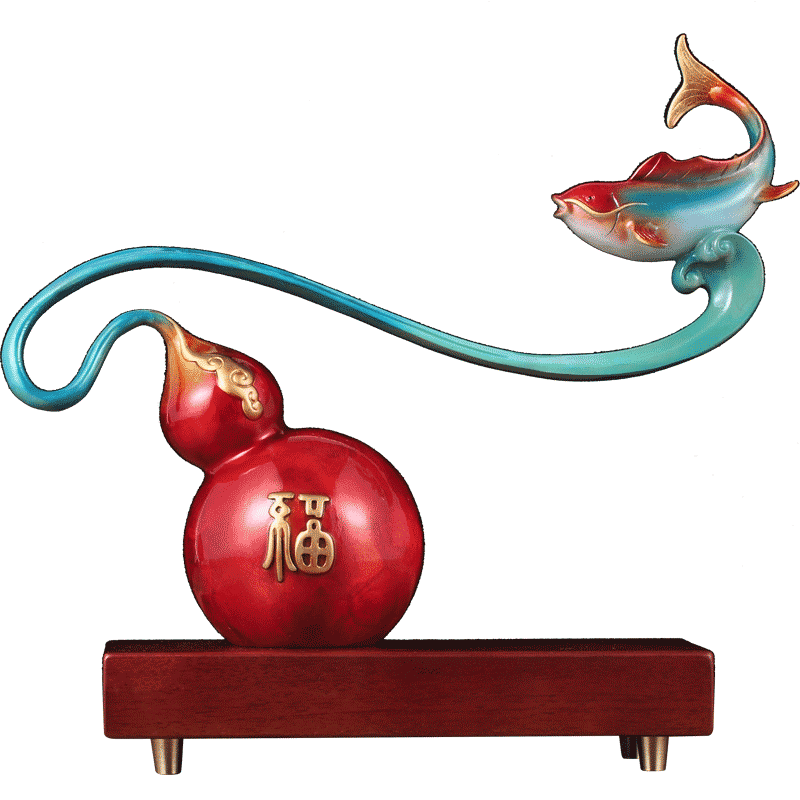 彩铜葫芦摆件招财风水客厅