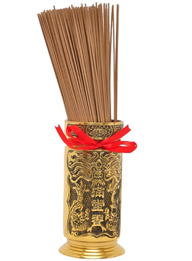 黄铜供奉财神线香插摆件佛具