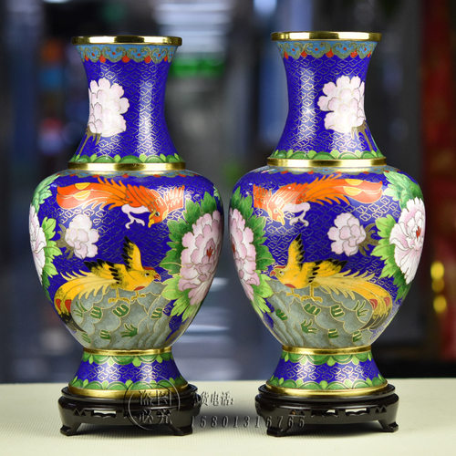 北京景泰蓝花瓶手工掐丝珐琅摆件