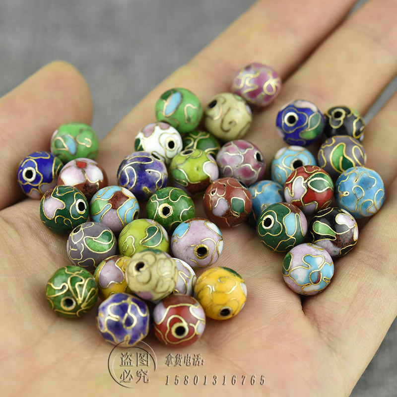 北京景泰蓝老货10mm磨光珠子散珠