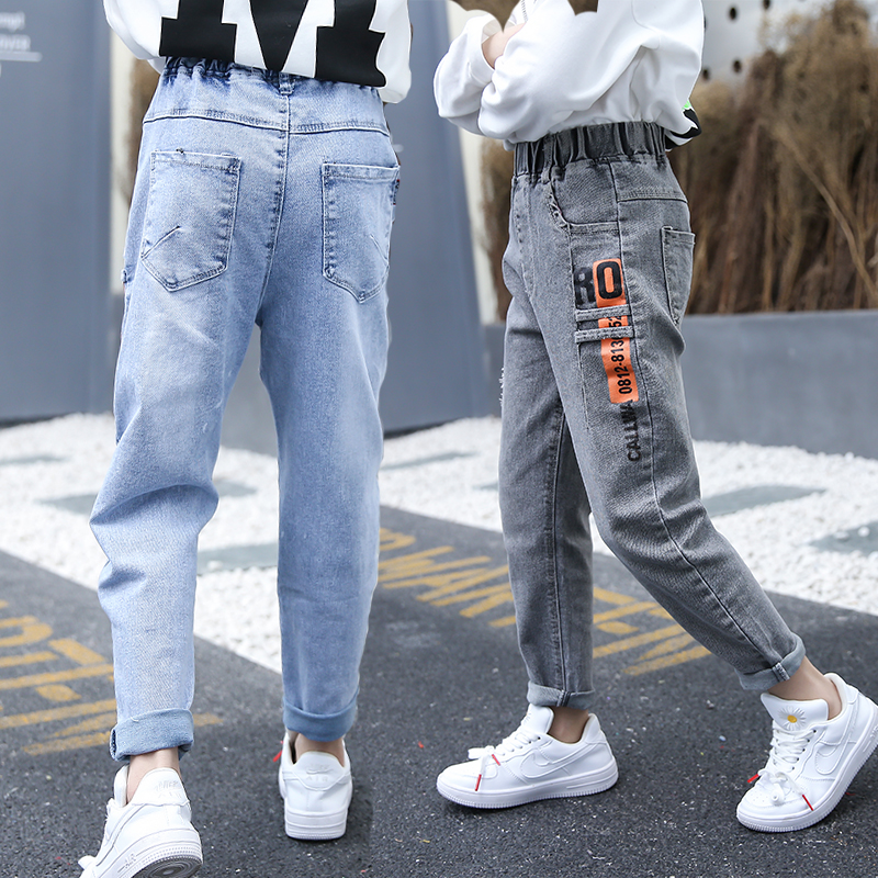 夏季男童破洞牛仔裤潮韩版乞丐男孩长裤子薄宝宝修身小脚裤小学生