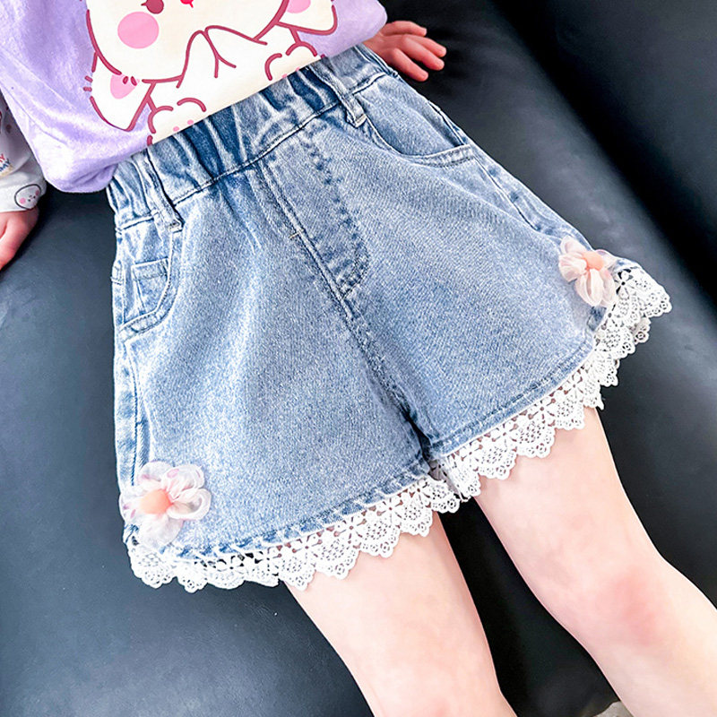 6岁女童4短裤夏季5外穿牛仔三分裤7女宝宝花苞裤8洋气小女孩热裤9