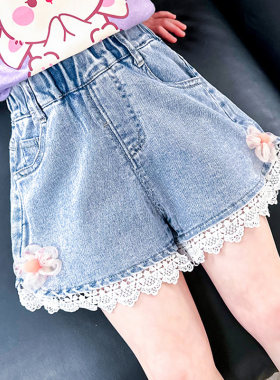短裤女童牛仔三分裤花苞裤