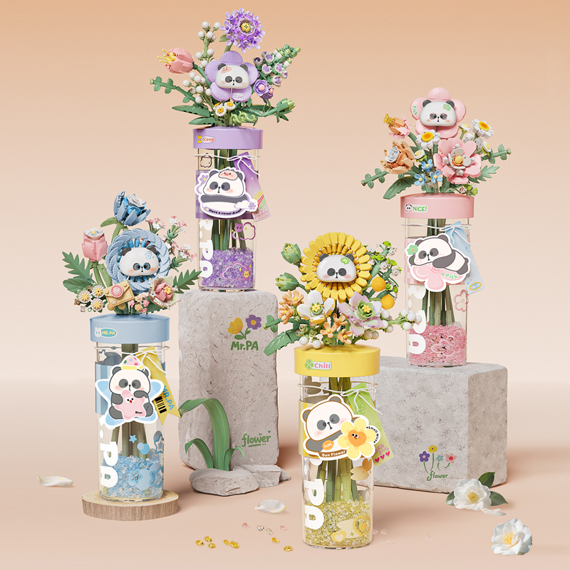 2025新款积木花拼装花束女孩子女生系列玩具适用于乐高6到12岁上