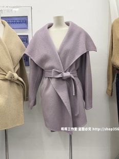 2026秋冬新款女装大翻领长袖短款外套女冬大衣