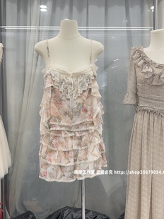 2026女装新款夏装独特绝美套装不规则蕾丝吊带+半身蛋糕裙
