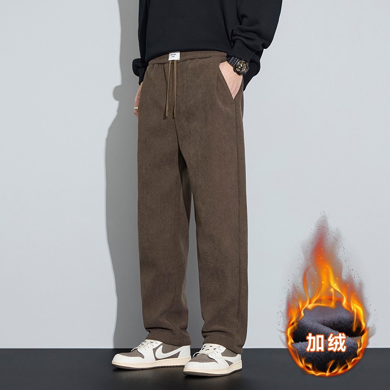 2025新款男士灯芯绒休闲裤雪尼尔宽松直筒长裤子潮流百搭阔腿卫裤