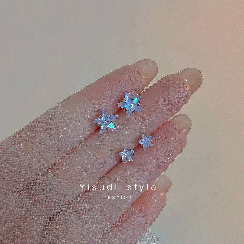 锆石精致星星耳钉耳环小巧女饰品