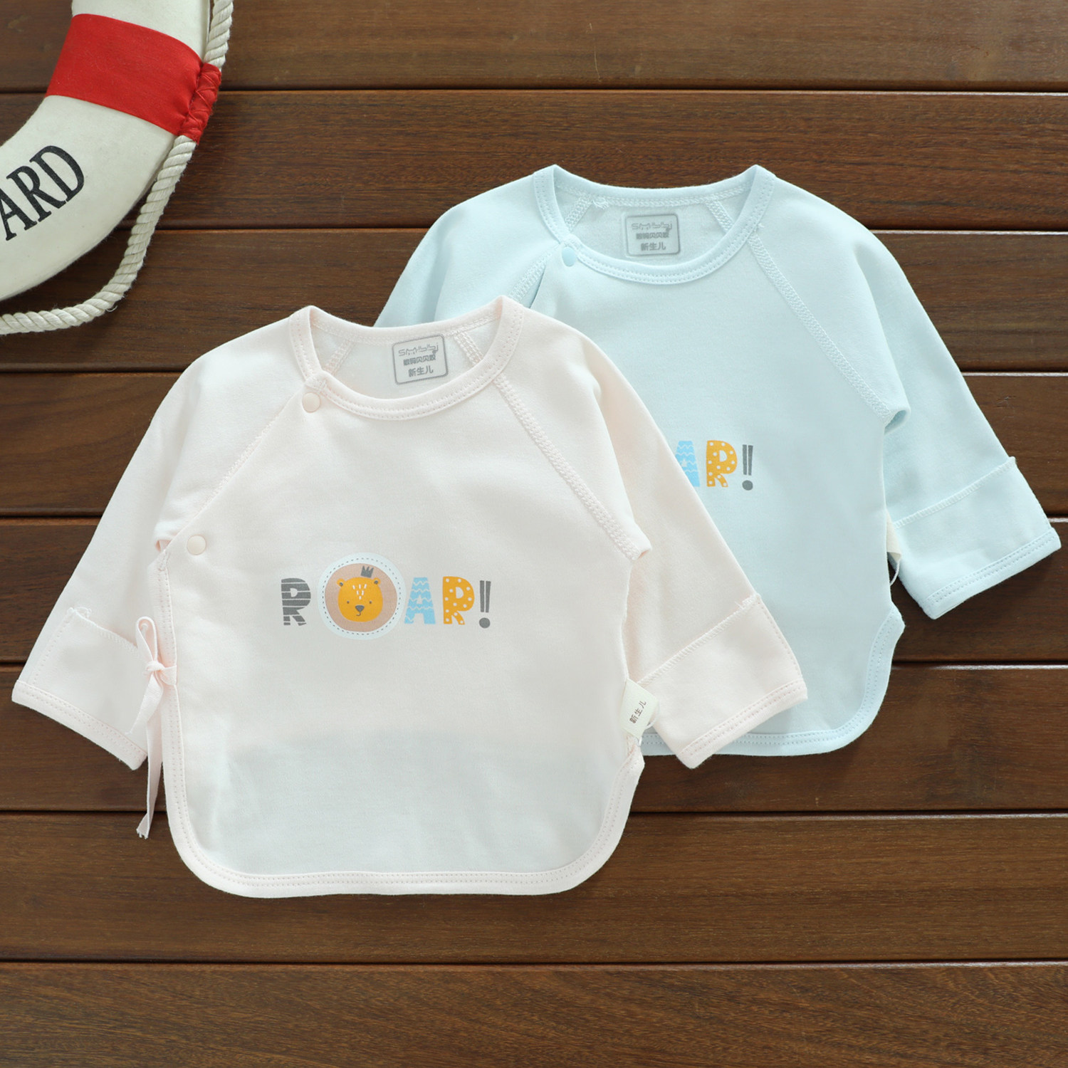 新生婴儿上衣春秋款纯棉半背衣长袖挖背初生宝宝和尚服单件衣服