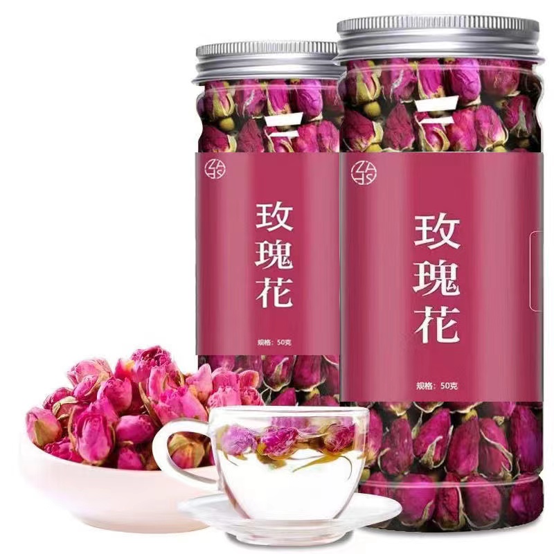 玫瑰花茶干玫瑰特级平阴玫瑰花茶官方旗舰店非云南大朵玫瑰花罐装